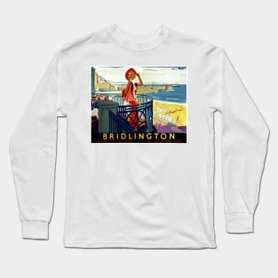 Vintage Travel Poster England Bridlington its quicker by rail Long Sleeve T-Shirt